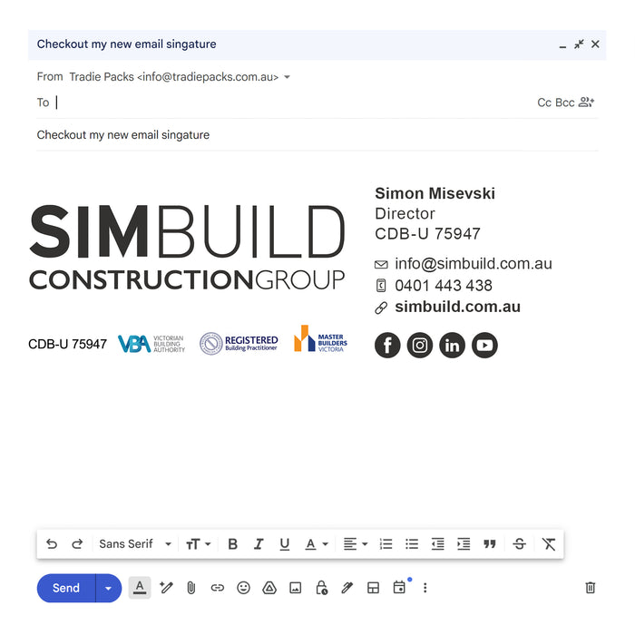 Custom HTML Email Signature