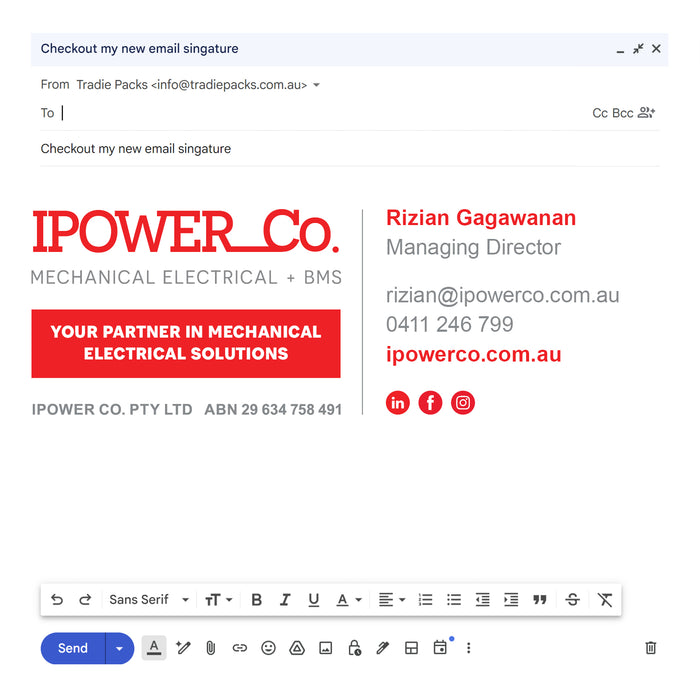 Custom HTML Email Signature