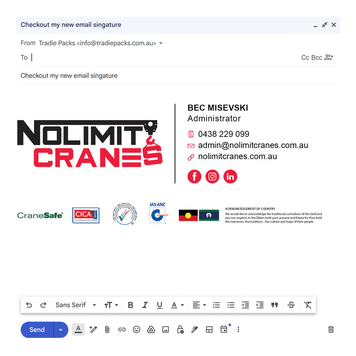 Custom HTML Email Signature