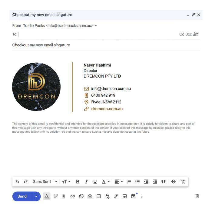 Custom HTML Email Signature