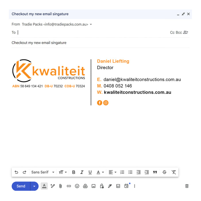 Custom HTML Email Signature