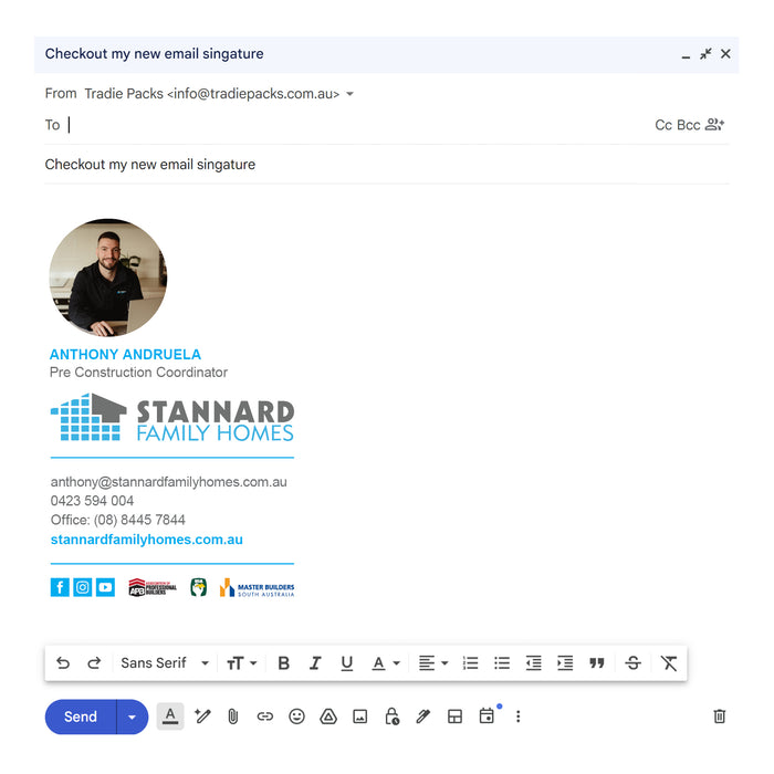 Custom HTML Email Signature