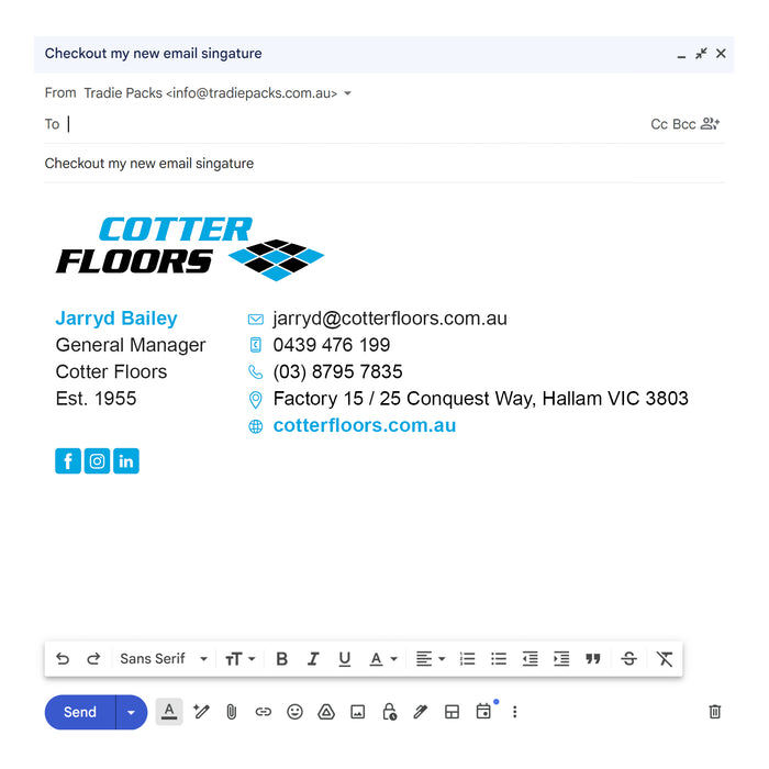 Custom HTML Email Signature