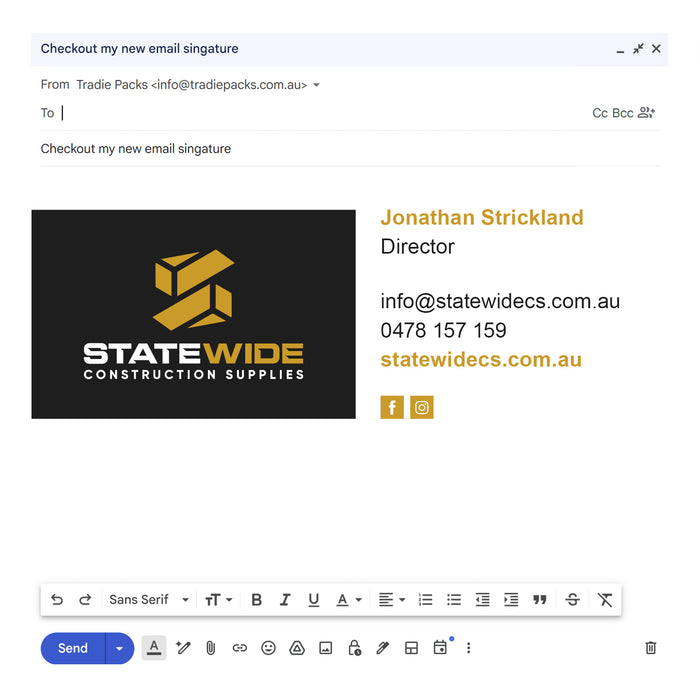 Custom HTML Email Signature