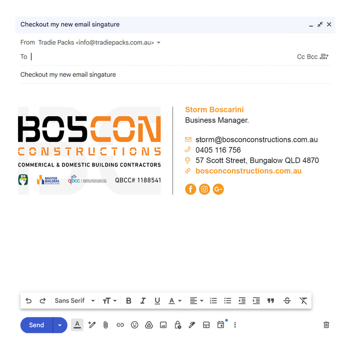 Custom HTML Email Signature