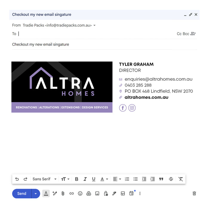 Custom HTML Email Signature