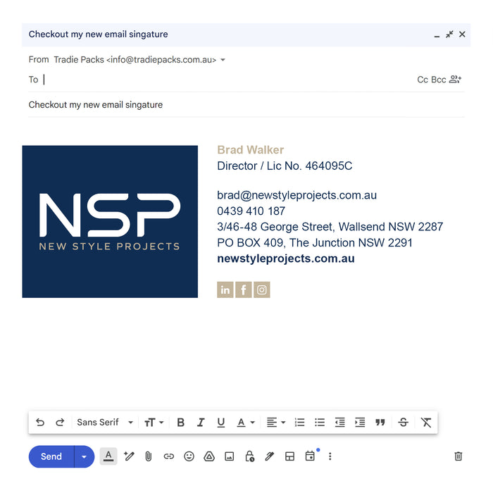 Custom HTML Email Signature
