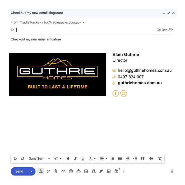 Custom HTML Email Signature