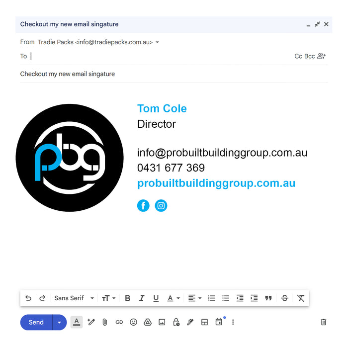 Custom HTML Email Signature