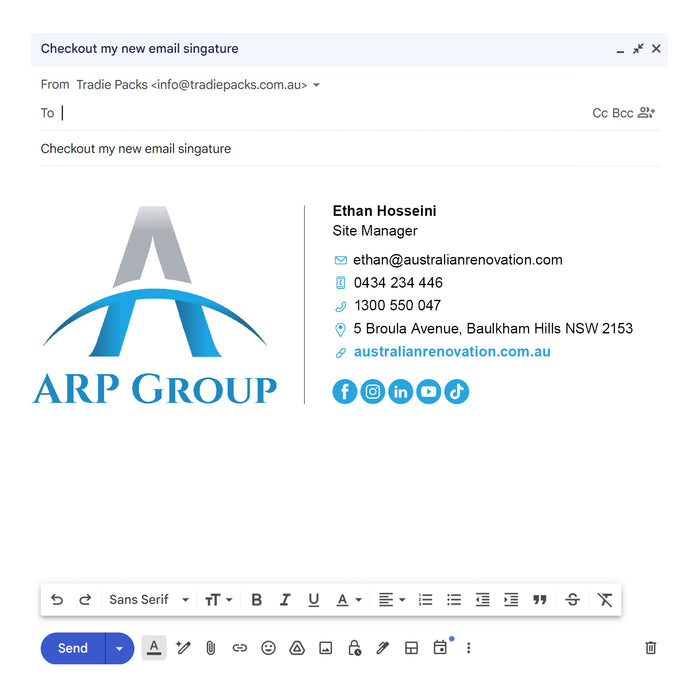 Custom HTML Email Signature