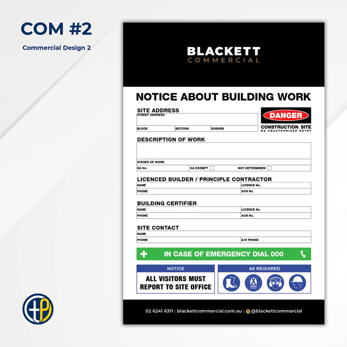 Medium Site Safety Corflute Signs - 900 x 600mm