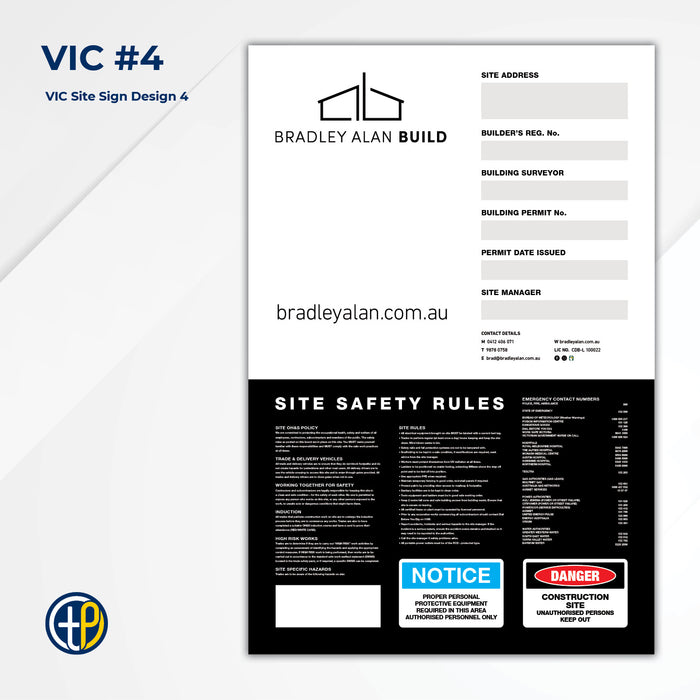 Medium Site Safety Corflute Signs - 900 x 600mm