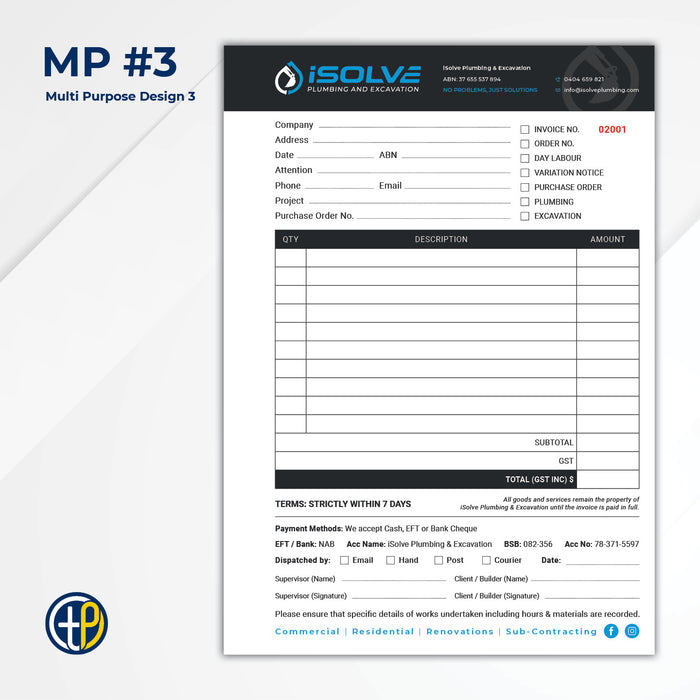 A5 Triplicate Carbonless Books