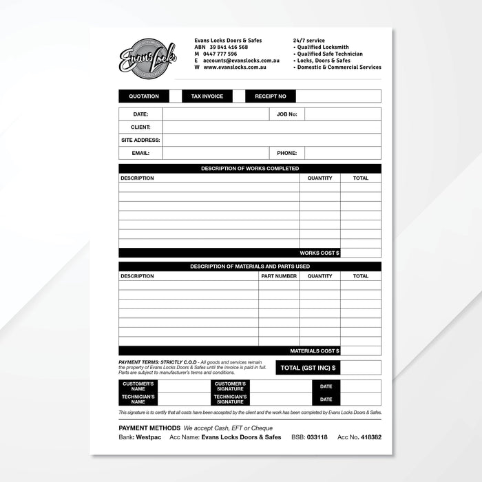 Duplicate Carbonless Books - Tradie Packs