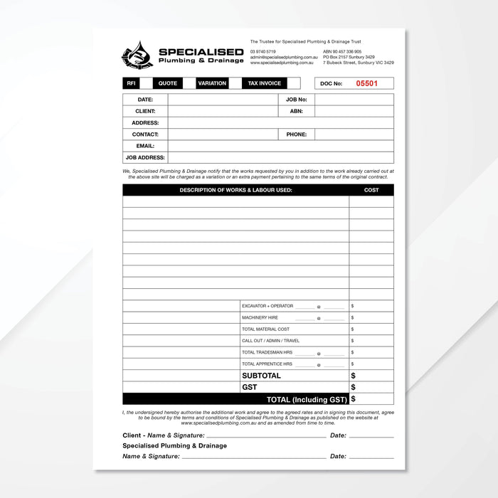 Triplicate Carbonless Books - Tradie Packs