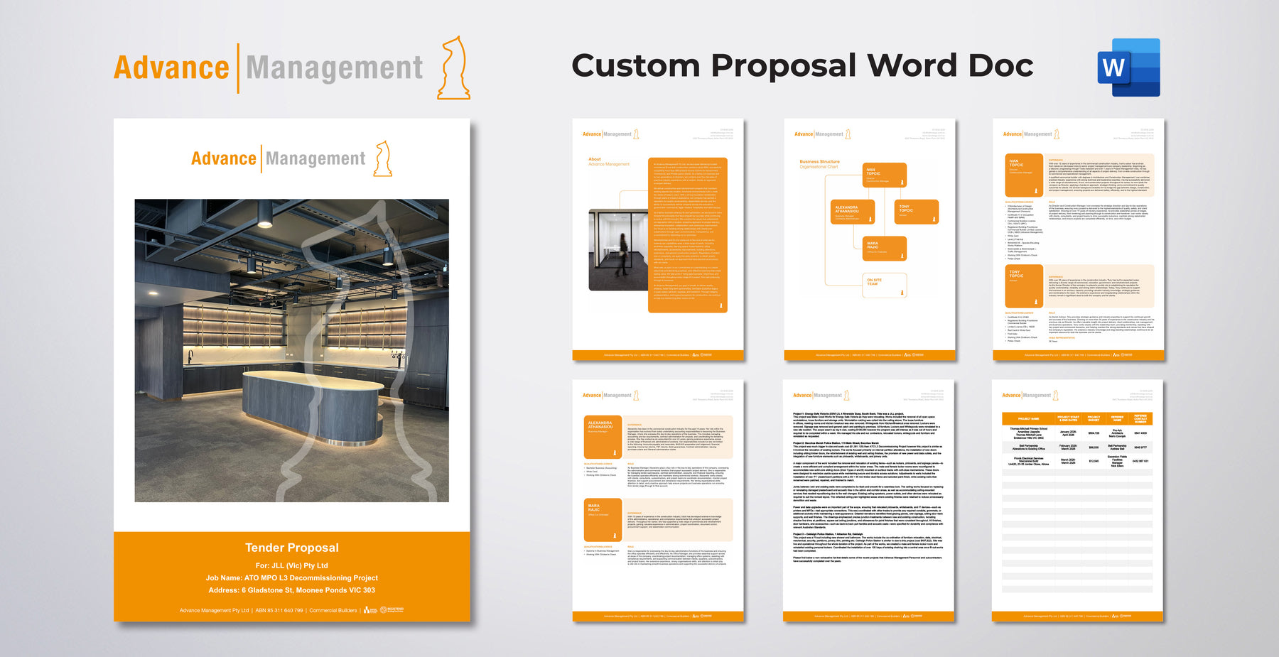 Custom Microsoft Word Quote & Proposal Document