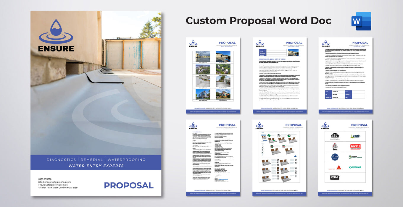Custom Microsoft Word Quote & Proposal Document
