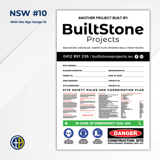 Large Site Safety Corflute Signs - 1200 x 800mm