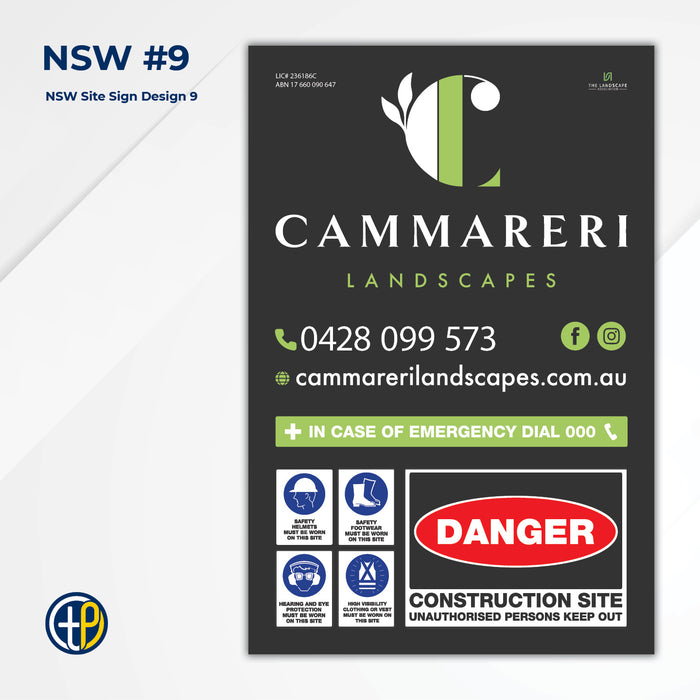 Medium Site Safety Corflute Signs - 900 x 600mm