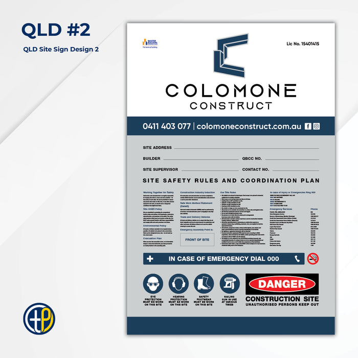Medium Site Safety Corflute Signs - 900 x 600mm