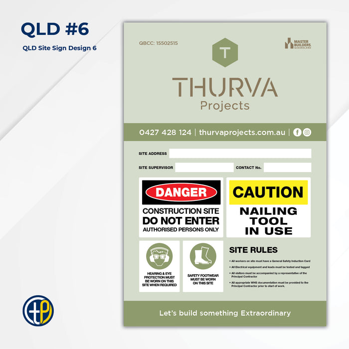 Medium Site Safety Corflute Signs - 900 x 600mm