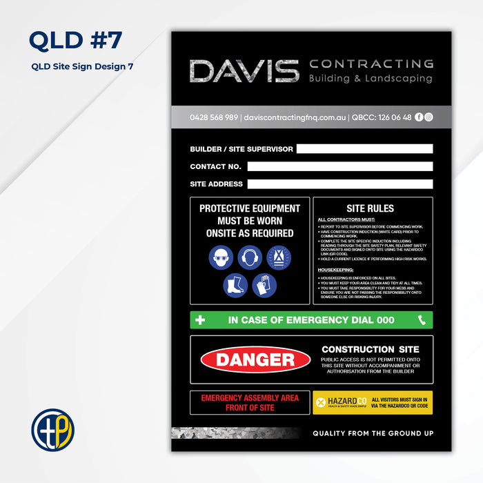 Medium Site Safety Corflute Signs - 900 x 600mm