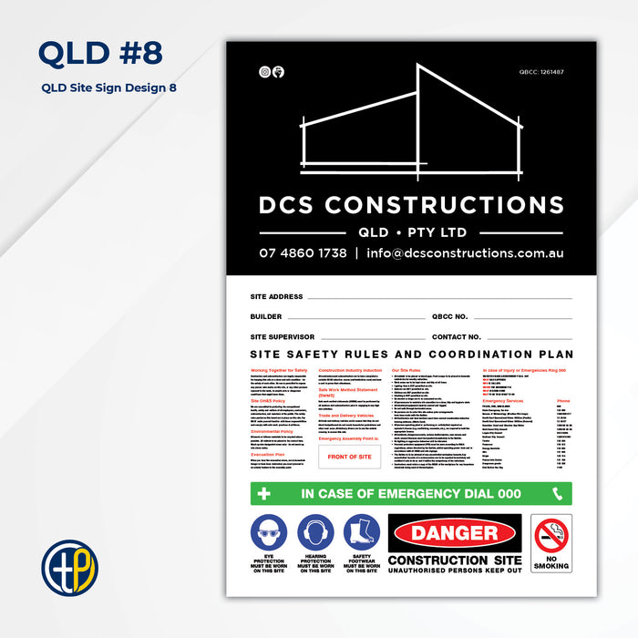 Medium Site Safety Corflute Signs - 900 x 600mm