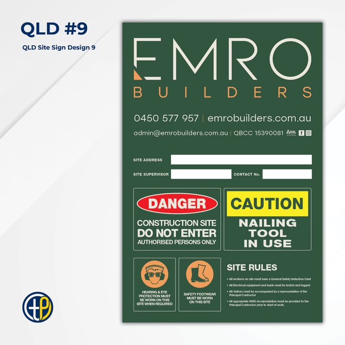 Medium Site Safety Corflute Signs - 900 x 600mm