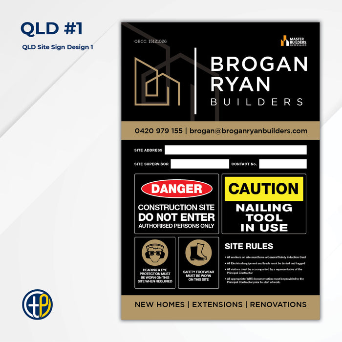 Medium Site Safety Corflute Signs - 900 x 600mm