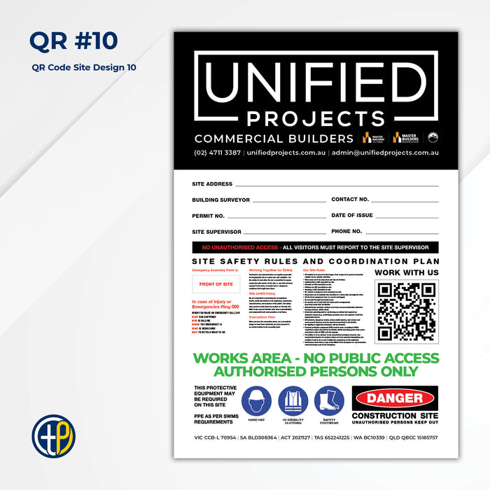 Medium Site Safety Corflute Signs - 900 x 600mm