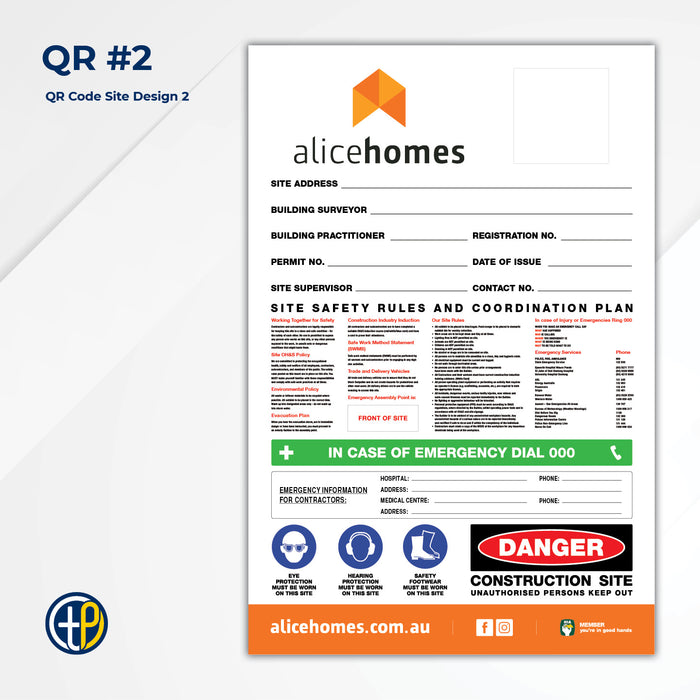 Medium Site Safety Corflute Signs - 900 x 600mm