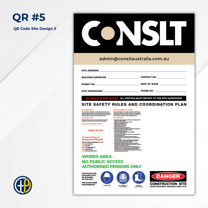 Medium Site Safety Corflute Signs - 900 x 600mm