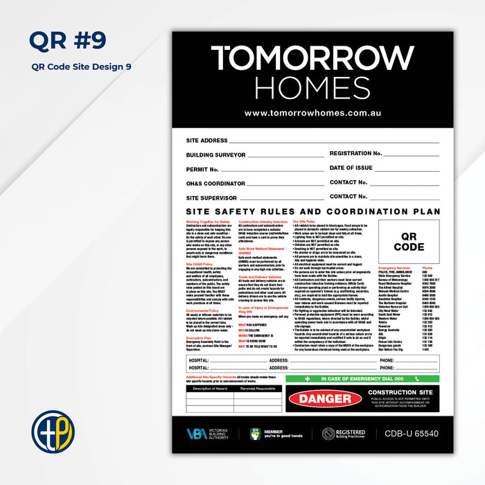 Medium Site Safety Corflute Signs - 900 x 600mm