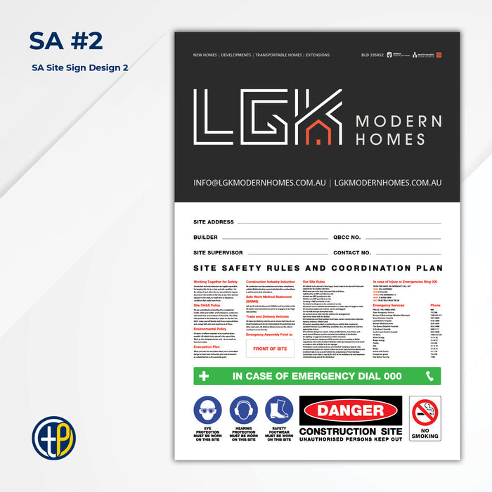 Medium Site Safety Corflute Signs - 900 x 600mm
