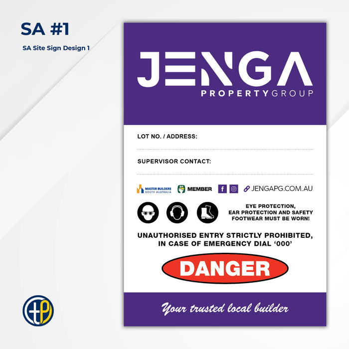 Medium Site Safety Corflute Signs - 900 x 600mm
