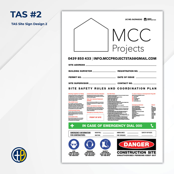 Medium Site Safety Corflute Signs - 900 x 600mm