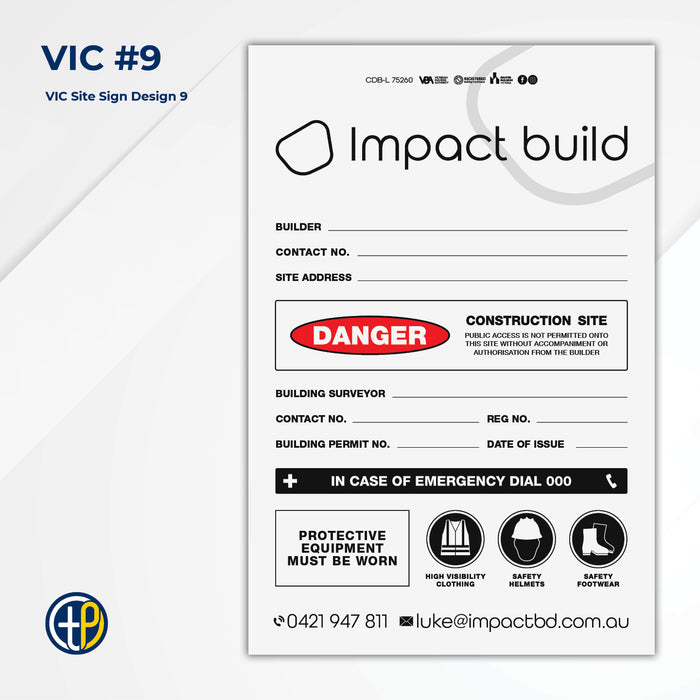 Medium Site Safety Corflute Signs - 900 x 600mm