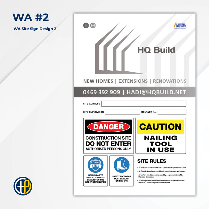 Medium Site Safety Corflute Signs - 900 x 600mm