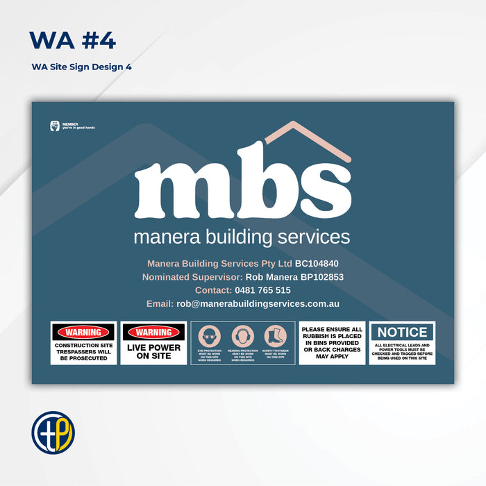 Medium Site Safety Corflute Signs - 900 x 600mm