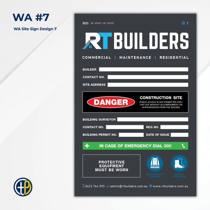 Medium Site Safety Corflute Signs - 900 x 600mm