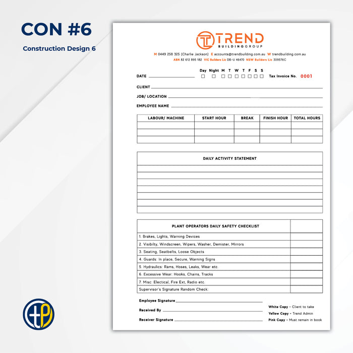 A5 Triplicate Carbonless Books