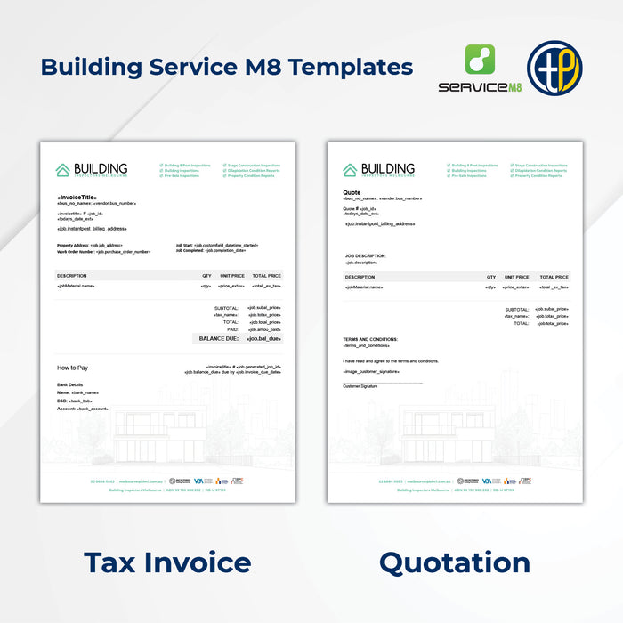 Service M8 Invoice and Quote Templates