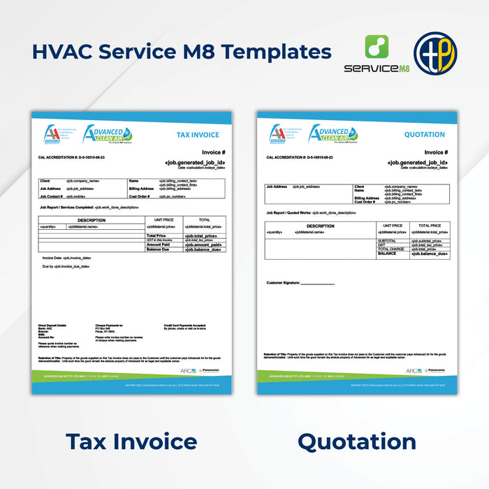 Service M8 Invoice and Quote Templates
