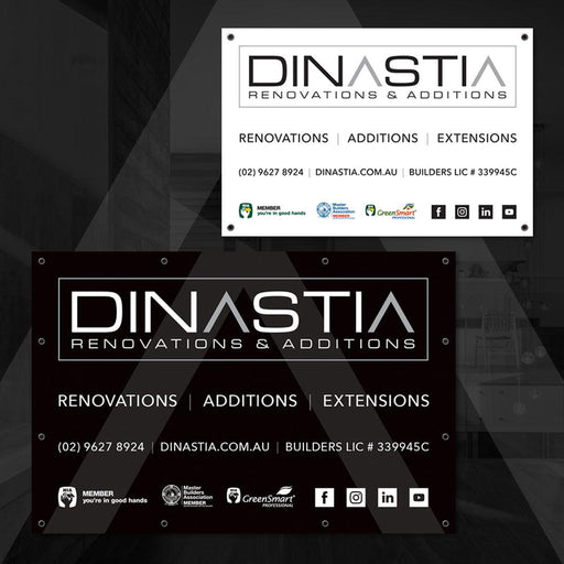 900mm x 600mm Corflute Signs & 2.4m x 1.6m Banner Mesh Pack - Tradie Packs