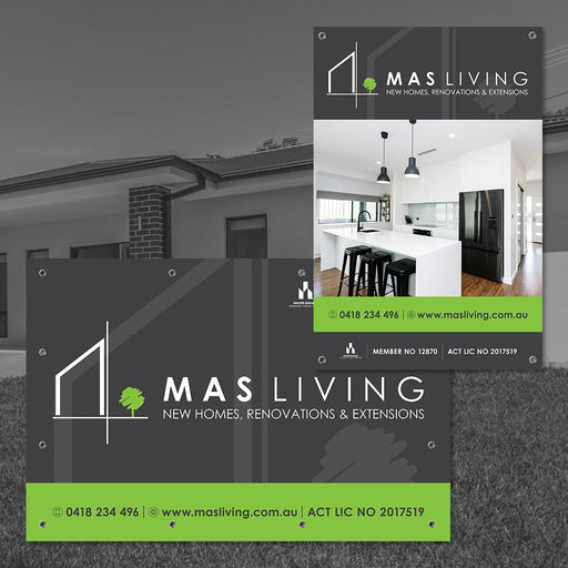900mm x 600mm Corflute Signs & 2.4m x 1.6m Banner Mesh Pack - Tradie Packs