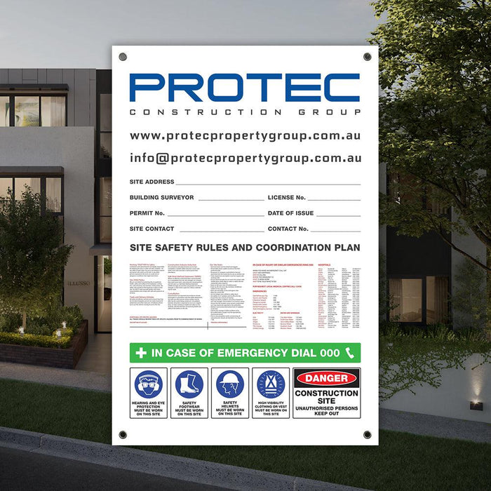 Site Safety Corflute Signs - 900 x 600mm - Tradie Packs
