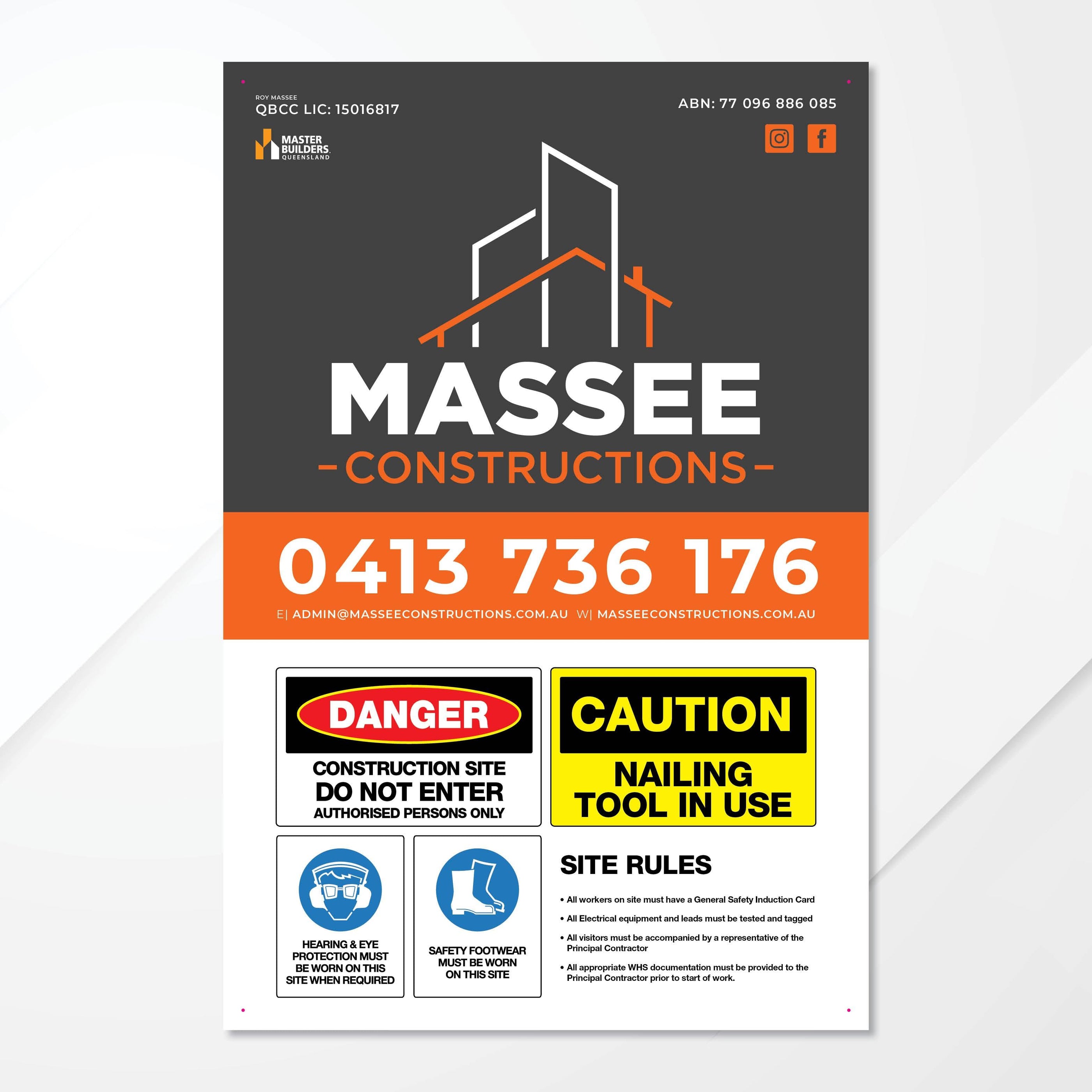 Site Safety Corflute Signs | Construction Site Signage | Building Site ...