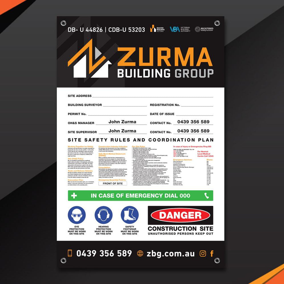 Site Safety Corflute Signs | Construction Site Signage | Building Site ...