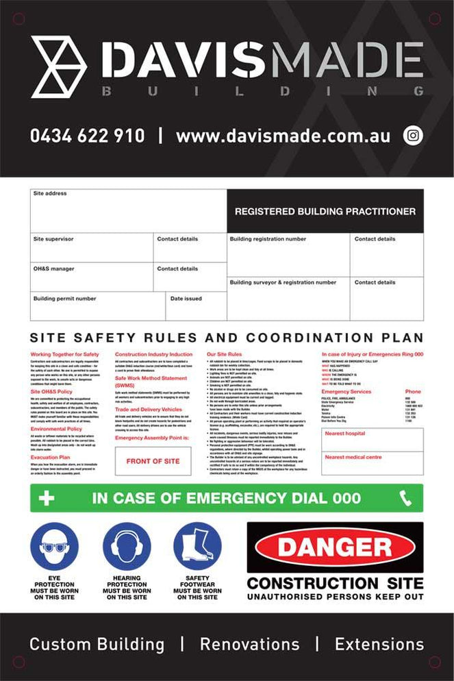 Site Safety Corflute Signs | Construction Site Signage | Building Site ...