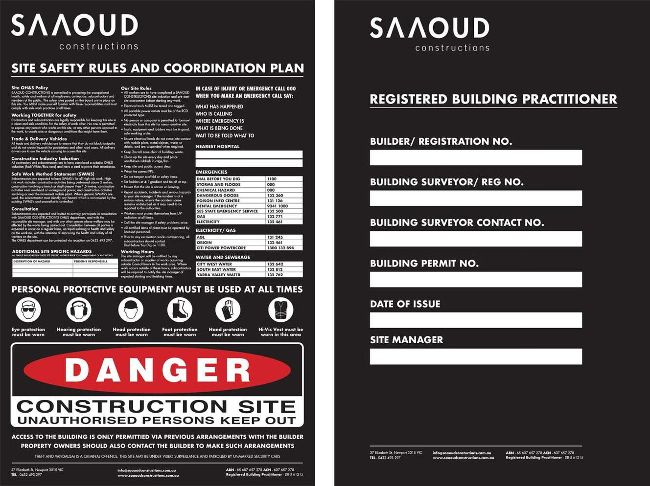 Site Safety Corflute Signs | Construction Site Signage | Building Site ...